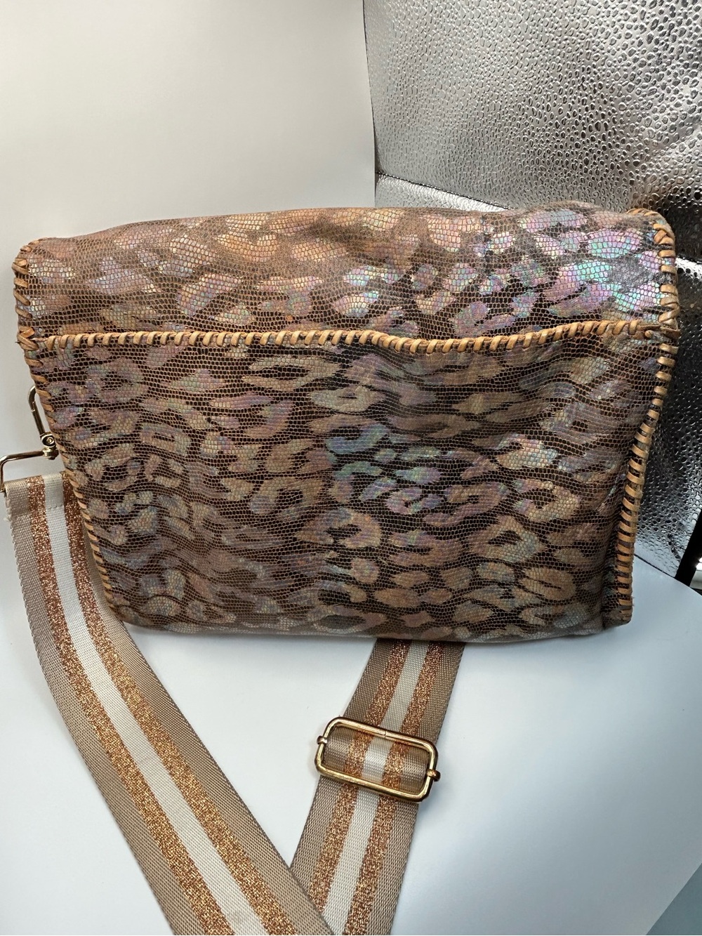 Consuela Around Town Iris Clutch 12" x 10" Leather with Kedzie Strap Please Read - Picture 3 of 14
